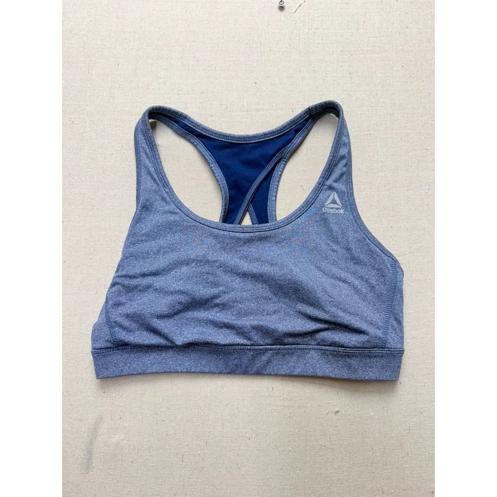 Reebok Sports Bra Blue Heather Racerback Medium Excellent